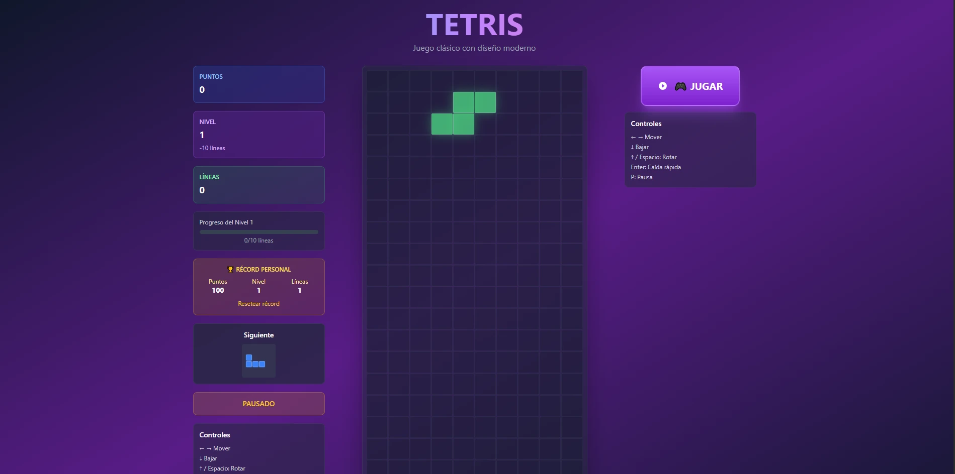 Tetris Web PWA